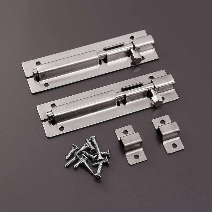 2 Pcs Barrel Bolts, 3 Inches Slide Lock, with Screws, Door Latch