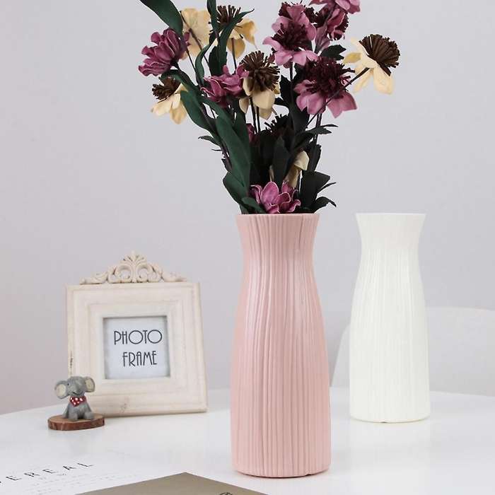 Nordic Flower Vase Home Plastic Vase Imitation Ceramic Flower Pot,c