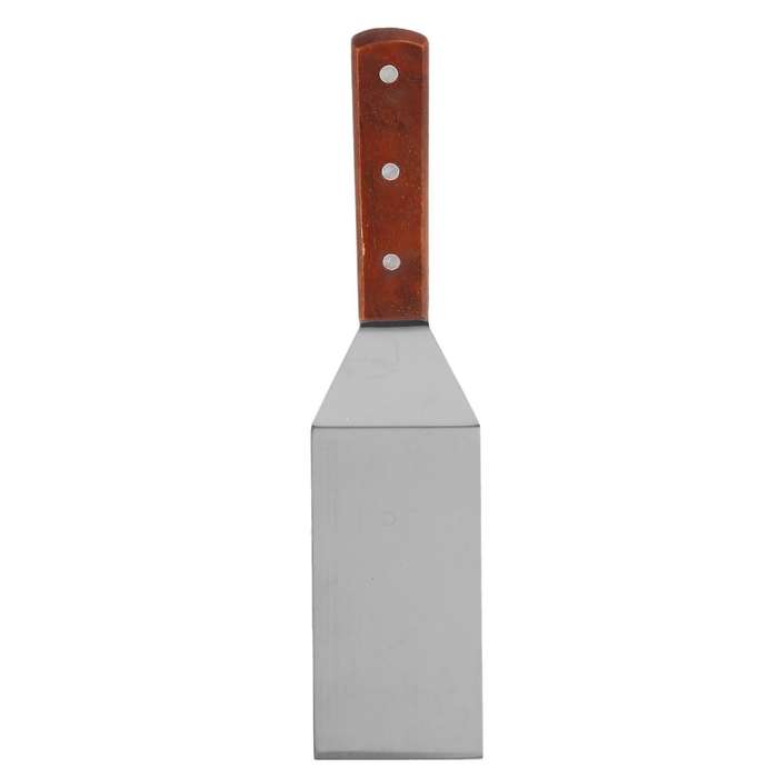 Stainless Steel Flat Frying Spatula with Wooden Handle Pizza Spatula
