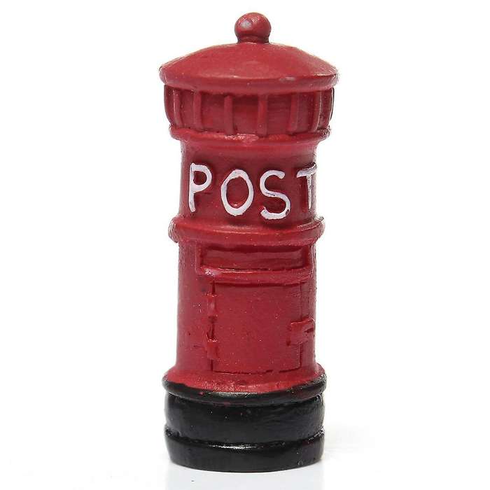 Miniature Retro Postbox Craft Decor Pot Plant Home Diy Red