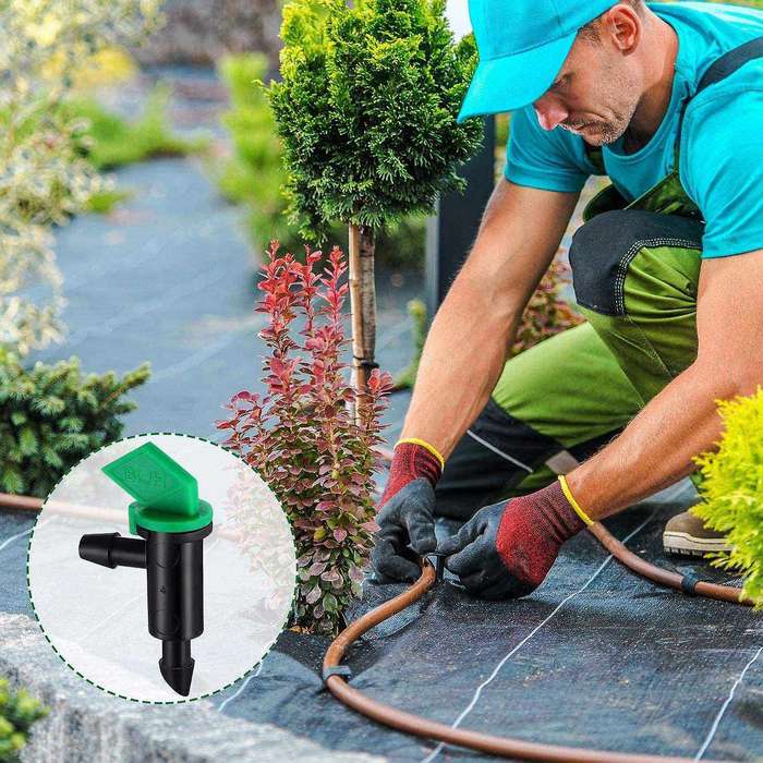 60 Pieces Drip Emitter Garden Flag Irrigation Dripper In 3 Sizes
