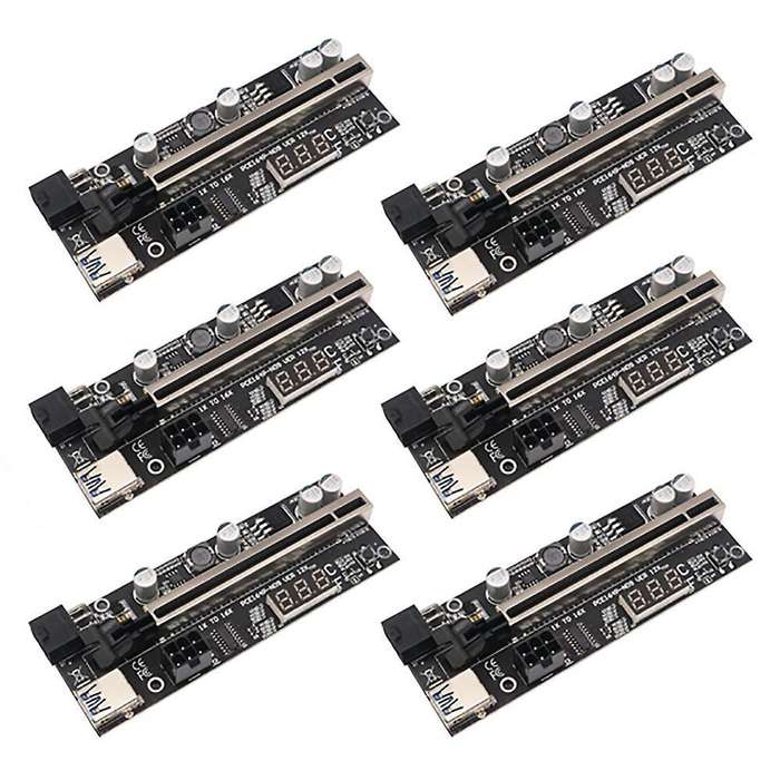 6 Pack Riser Card with Temperature Sensor for Bitcoin Gpu Mining