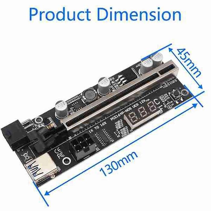 6 Pack Riser Card with Temperature Sensor for Bitcoin Gpu Mining