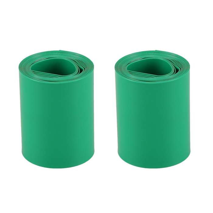 2x 2m 50mm Dark Green Pvc Heat Shrink Tubing Wrap for 18650 Battery