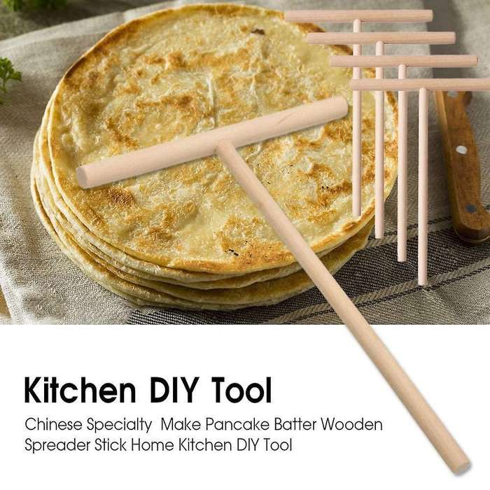 4pcs T Shape Crepe Pancake Wooden Spreader Stick for Making Crepes