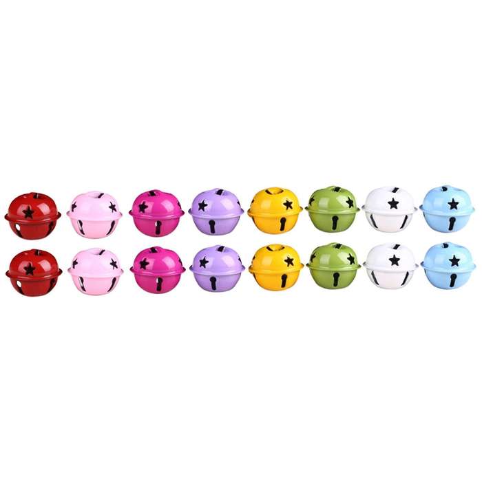 16pcs 40mm Hollow Five-pointed Star Opening Big Bells Diy Bells