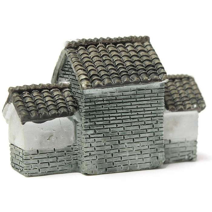 2x Miniature Villa House Dollhouse Potted Flower Plant Craft Gray