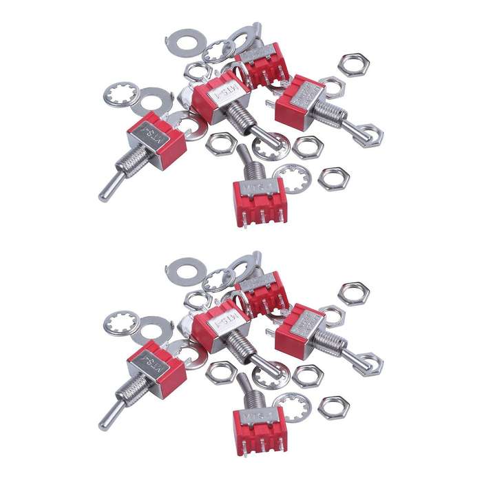 10 X On/off Small Toggle Switch Miniature Spst 6mm - Ac250v 3a 120v