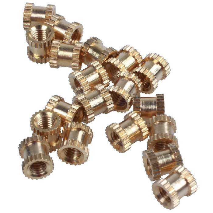 M3x5mmx5mm Female Threaded Brass Knurled Insert Embedded Nuts 20pcs