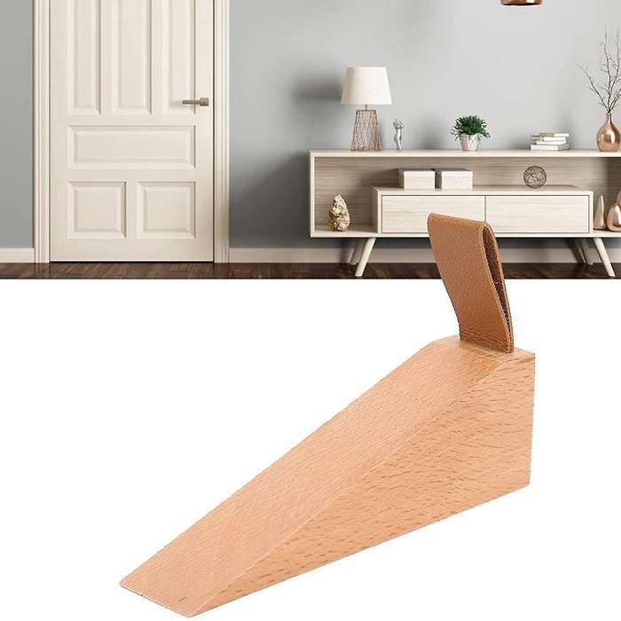 Door Jammer Door Stopper Safely Wood Wedge Non-slip Security(large)
