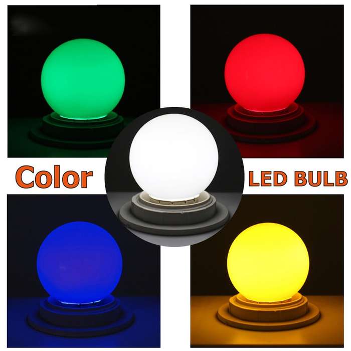 E27 Led Bulbs 1w Pe Frosted Led Globe Colorful 220v -1pcs(white)