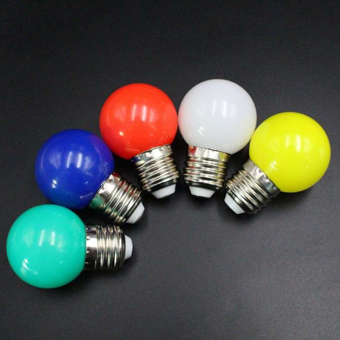 E27 Led Bulbs 1w Pe Frosted Led Globe Colorful 220v -1pcs(white)