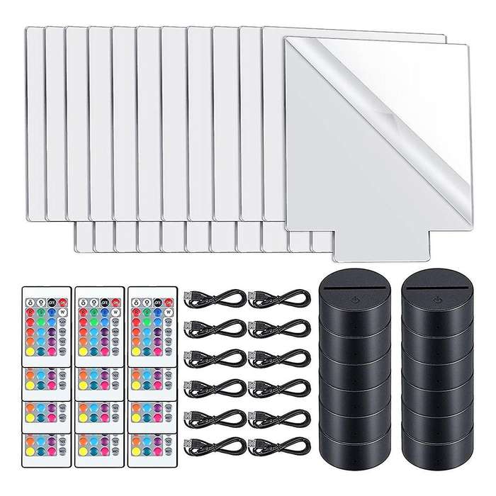 Led Light Base,3d Night Lamp Display Base 16 Colors Remote Control