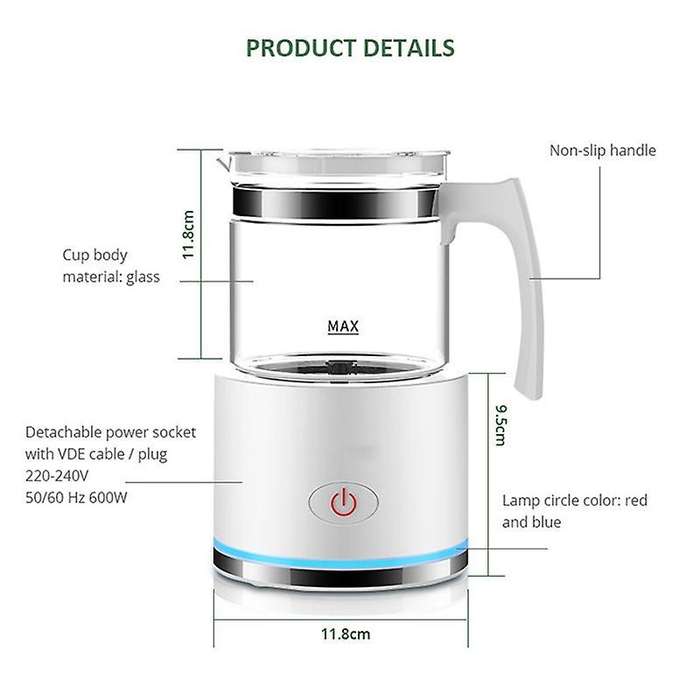 Milk Frother, Warmer with Hot Or Cold Functionality Eu Plug Black