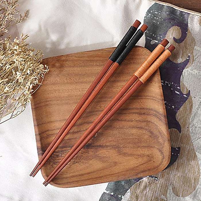 6 Pairs Wood Chopsticks, Reusable Dishwasher Safe, Non-slip