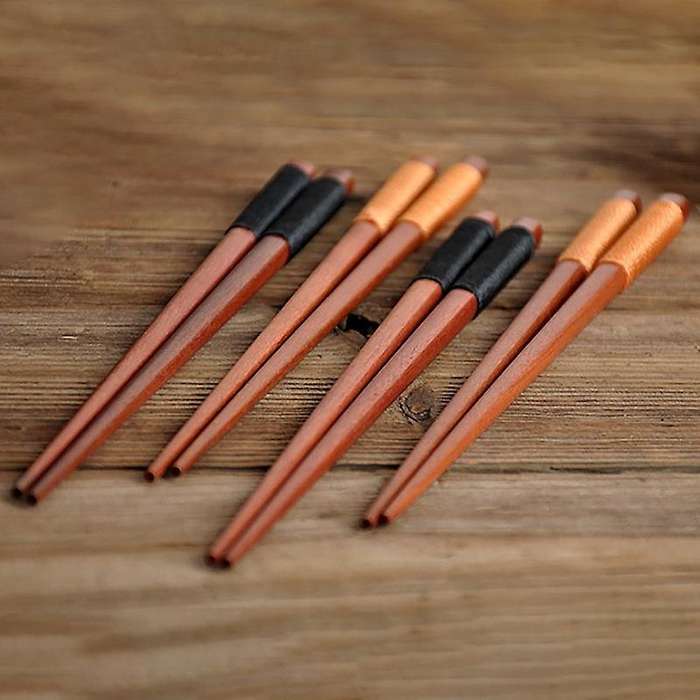 6 Pairs Wood Chopsticks, Reusable Dishwasher Safe, Non-slip