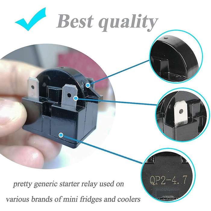 3 Pin Qp2-4.7/ Qp2-4r7 4.7 Ohm Refrigerator Ptc Start/starter Relay