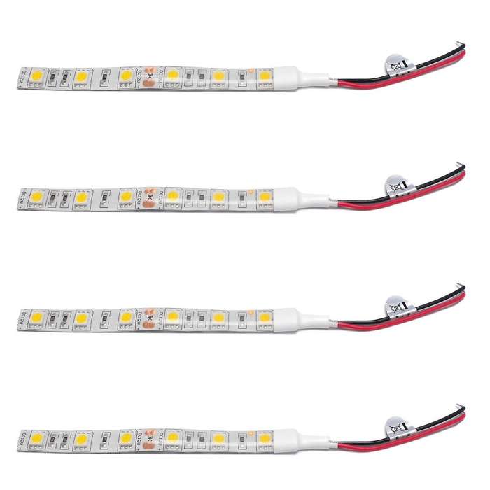 4x 10cm Waterproof Warm White 5050 Led Strip Lights Dc 12v Boat Car