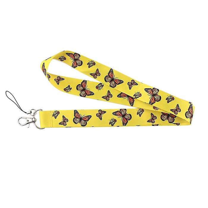 2pcs Monarch Butterfly Mobile Phone Lanyard U Disk Camera Tag Lanyard