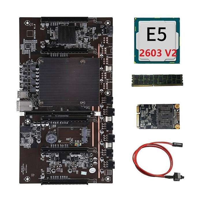 H61 X79 Btc Mining Motherboard with E5 2603 V2 Cpu+recc 4g Ddr3
