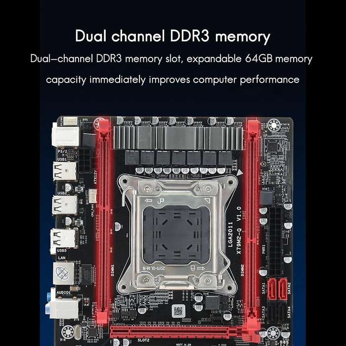 X79 (x79m-q) Motherboard with E5-2670 V2 Cpu+2x8g Ddr3 Ram Lga2011
