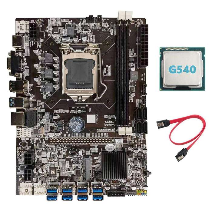 B75 Btc Mining Motherboard+g540 Cpu+sata Cable Usb Miner Motherboard