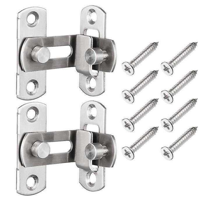 2 Pcs Right Angle Door Hasp Bending Latch Buckle for Doors and Window