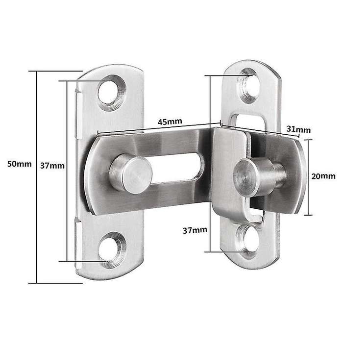 2 Pcs Right Angle Door Hasp Bending Latch Buckle for Doors and Window