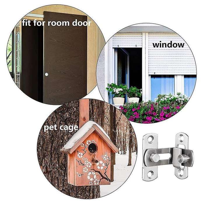 2 Pcs Right Angle Door Hasp Bending Latch Buckle for Doors and Window
