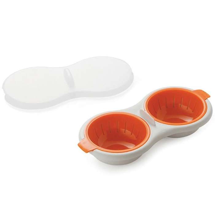 Draining Egg Boiler Set Double Layer Microwave Egg Poacher Breakfast