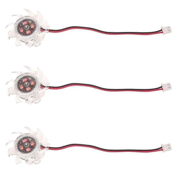 3 X 35mm 12v Clear Plastic Computer Vga Video Cooler Card Cooling Fan