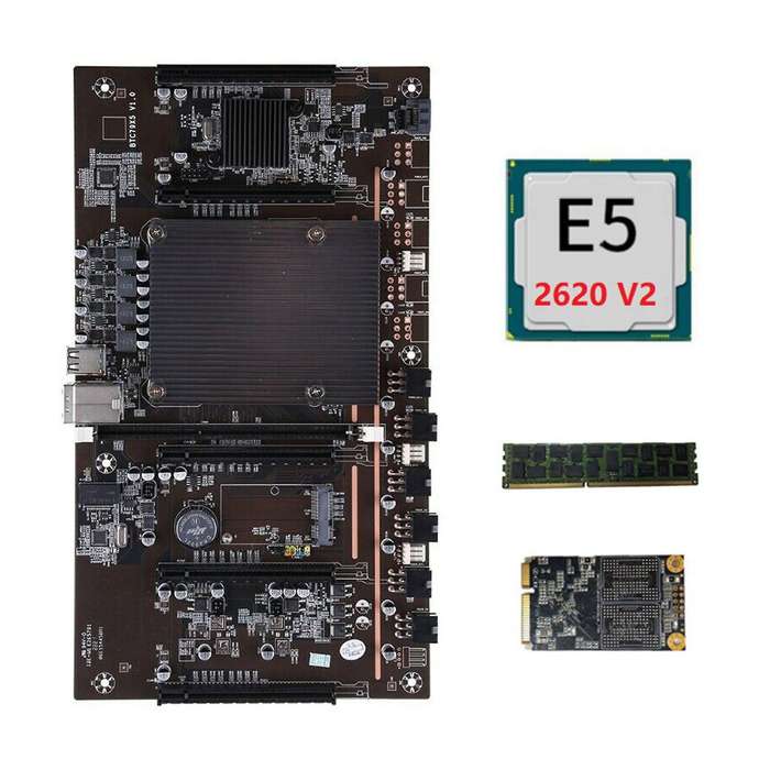Btc Mining Motherboard X79 H61 with E5 2620 V2 Cpu Recc 4gb Ddr3