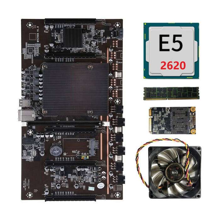 X79 H61 Btc Mining Motherboard 5x Pci-e Support 3060 3070 E5 2620 Cpu