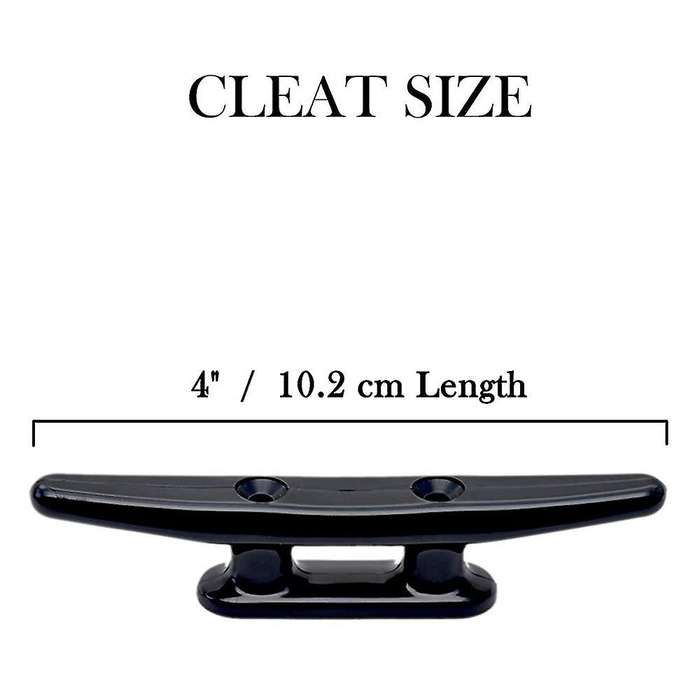 2pack 4 Inch Black Boat Cleat Boat Dock Cleats Strong Nylon Cleats