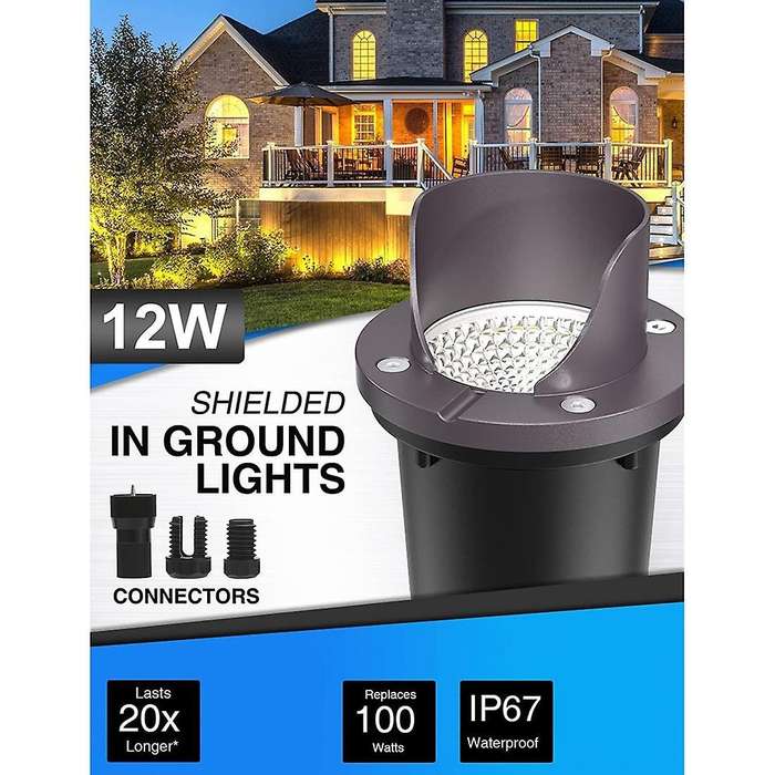 6pcs Low Voltage Landscape Lights Waterproof Outdoor In-ground Lights
