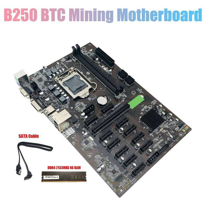 B250c Btc Mining Motherboard with Ddr4 2133mhz 4g Ram+sata