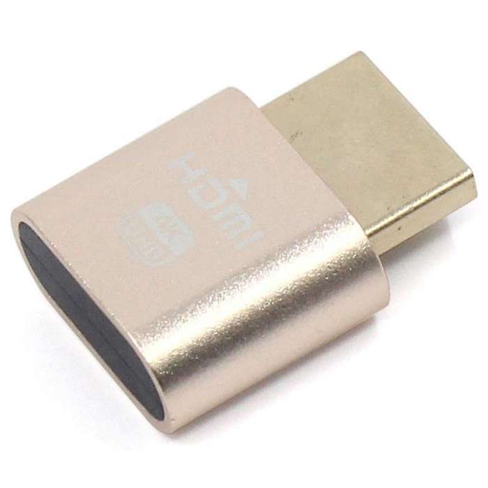 Vga Virtual Display Adapter Male Dummy Plug Edid Lock Plate