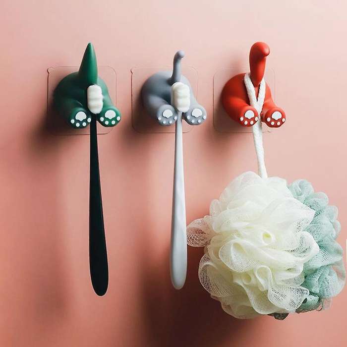 Animal Tail Toothbrush Wall Rack Children Brush Teeth Bathroom,c