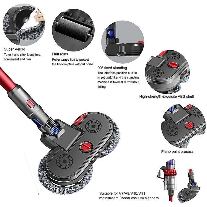 Electric Mopping Head with Led Lights for Dyson V7 V8 V10 V11 V15
