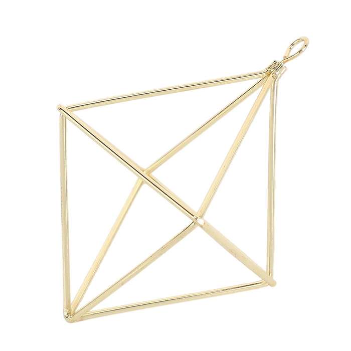 Freestanding Geometric Swing Iron Plants Holder Triangular Rack Gold