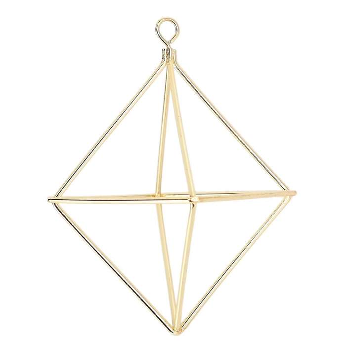 Freestanding Geometric Swing Iron Plants Holder Triangular Rack Gold