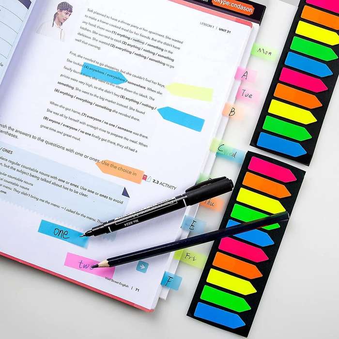 Sticky Note Flags,1200 Pcs Total,pack Of 10 Color Tabs,arrowhead Tabs