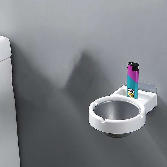 Portable Stainless Steel White Ashtray Home Living Room Office