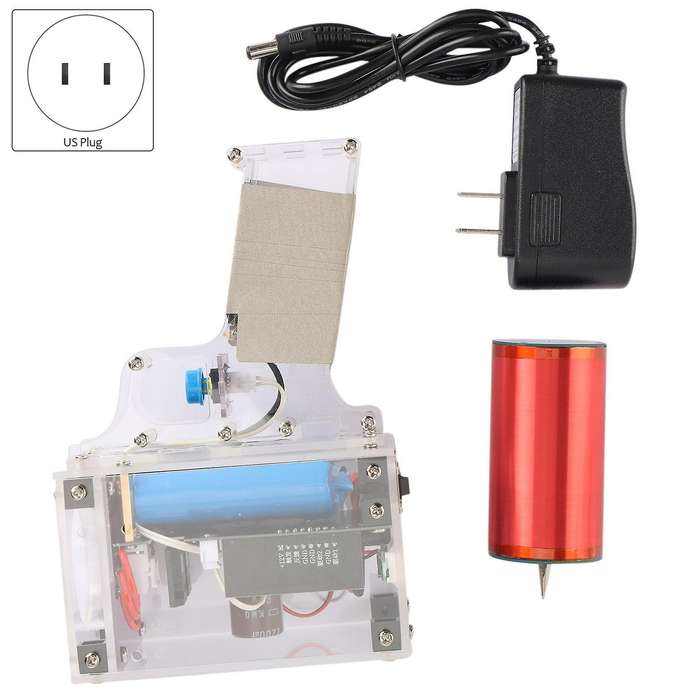 Portable Hand-held Tesla Coil, Artificial In Hand, Red Us Plug