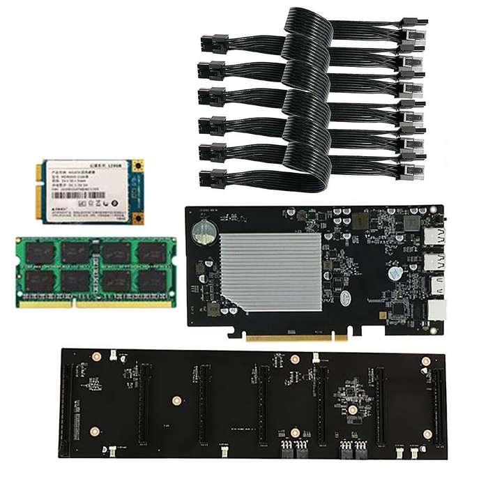 Eth-hsw2 Btc Mining Motherboard with 128g Ssd+8g Ddr3 Ram+power Cord