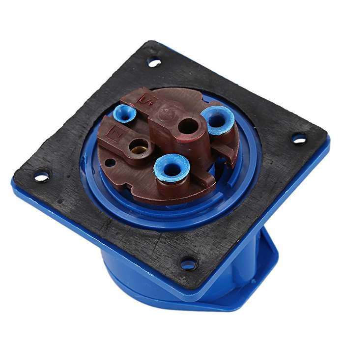 Ac 220-250v 16a 2p+e Iec309-2 Panel Mount Industrial Socket Blue