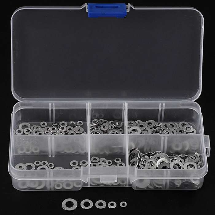 500pcs/set M1.6 M2 M2.5 M3 M4 M5 Plain Washer Gaskets Kit
