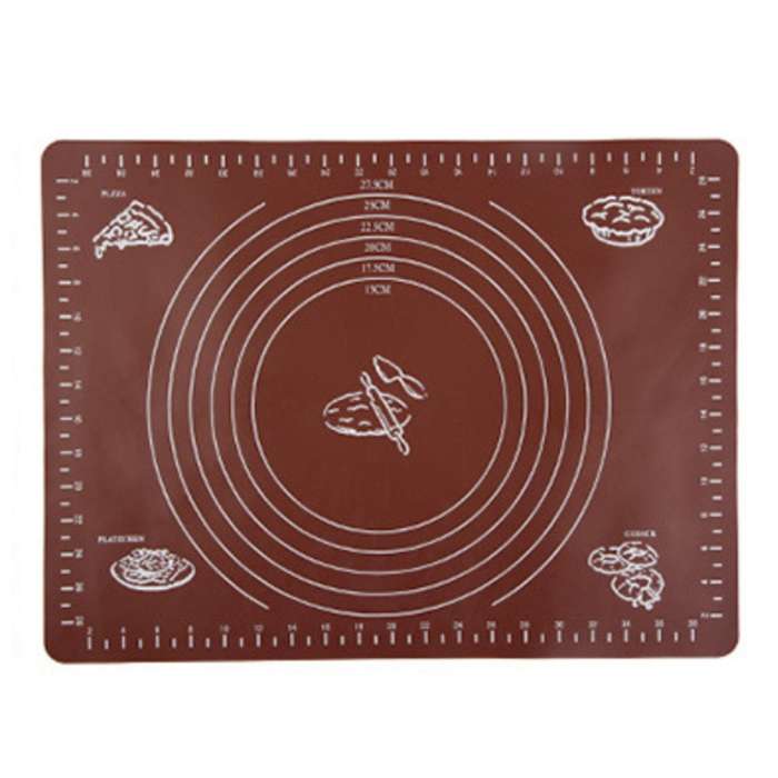 Silicone Non-stick Silicone Mat Rolling Dough Liner Pad Brown