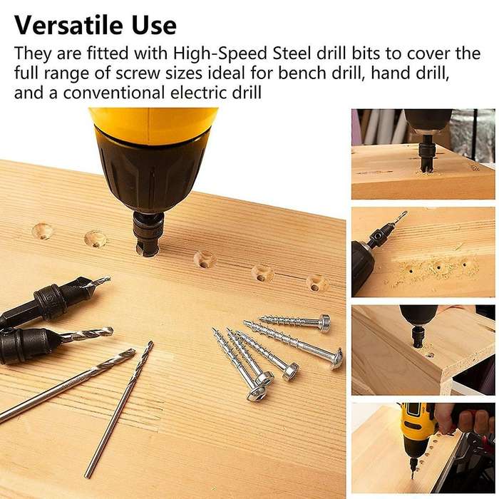 5piece Of 3/8-inch 82 Chamfer Drill Bits,sink Hole Drilling Tool Kit