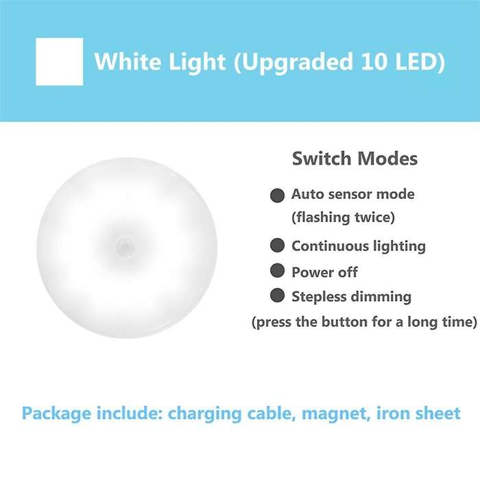 Led Night Light for Cabinet Light Wireless Closet Light -white